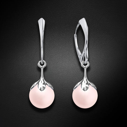 Серебряные серьги "Pērļu Galaktika (Rosaline)" с кристаллами Preciosa™